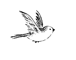 253x199 Black And White Sparrow Sketch Bird - Flying Sparrow Sketch