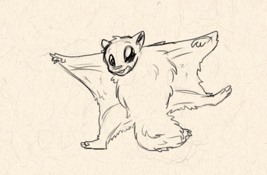 527x345 Flying Squirrel Sketch By Briizer - Flying Squirrel Sketch