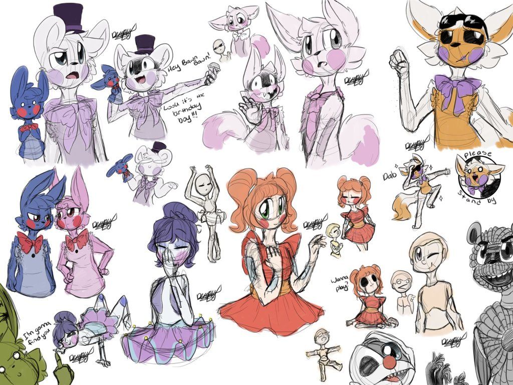 1024x768 Sister Location Sketches 2 By Derpyspringy Fnaf - Fnaf Sketches