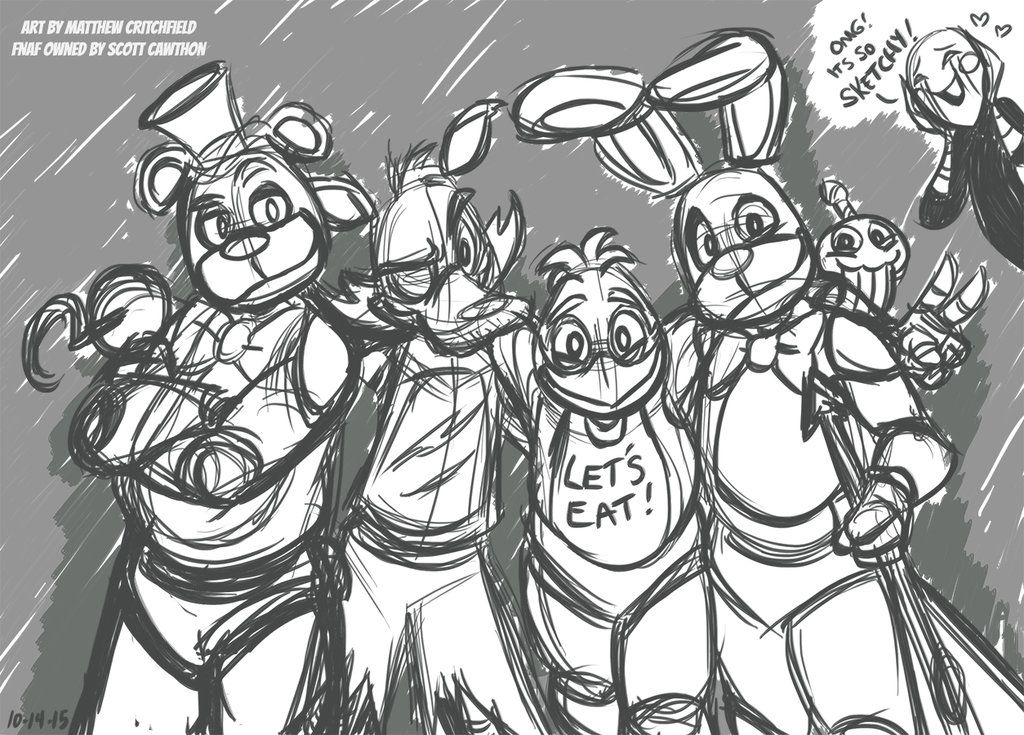1024x735 Fnaf - Fnaf Sketches