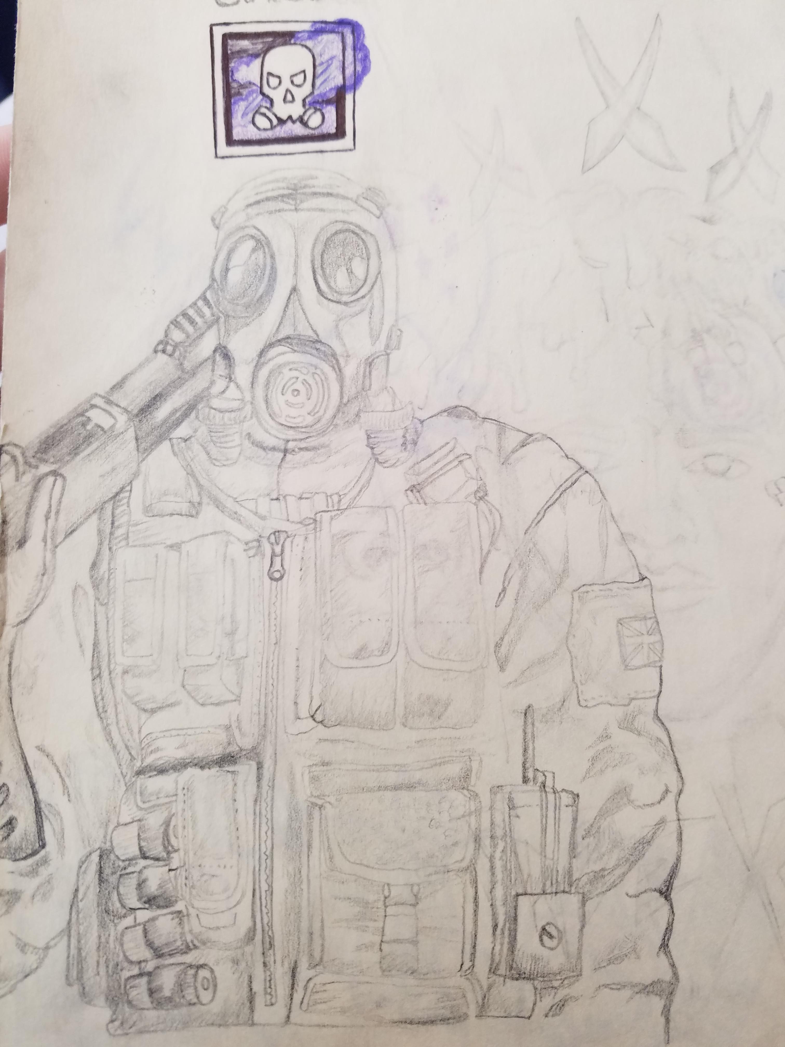 3024x4032 Smoke Sketch In My School Folder Rainbow6 - Folder Sketch