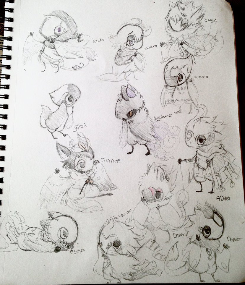 829x964 Free Bird Folk Sketches 2 By Frigidphantasm - Folk Sketch