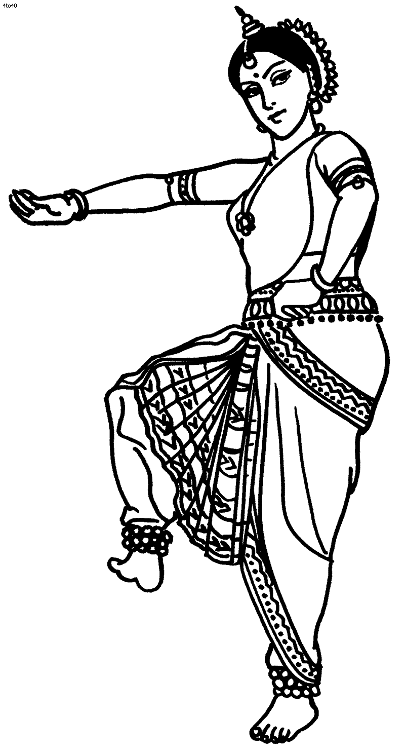 800x1492 Great Website With Tons Of Indian Folk Dance Coloring Pages - Folk Sketch