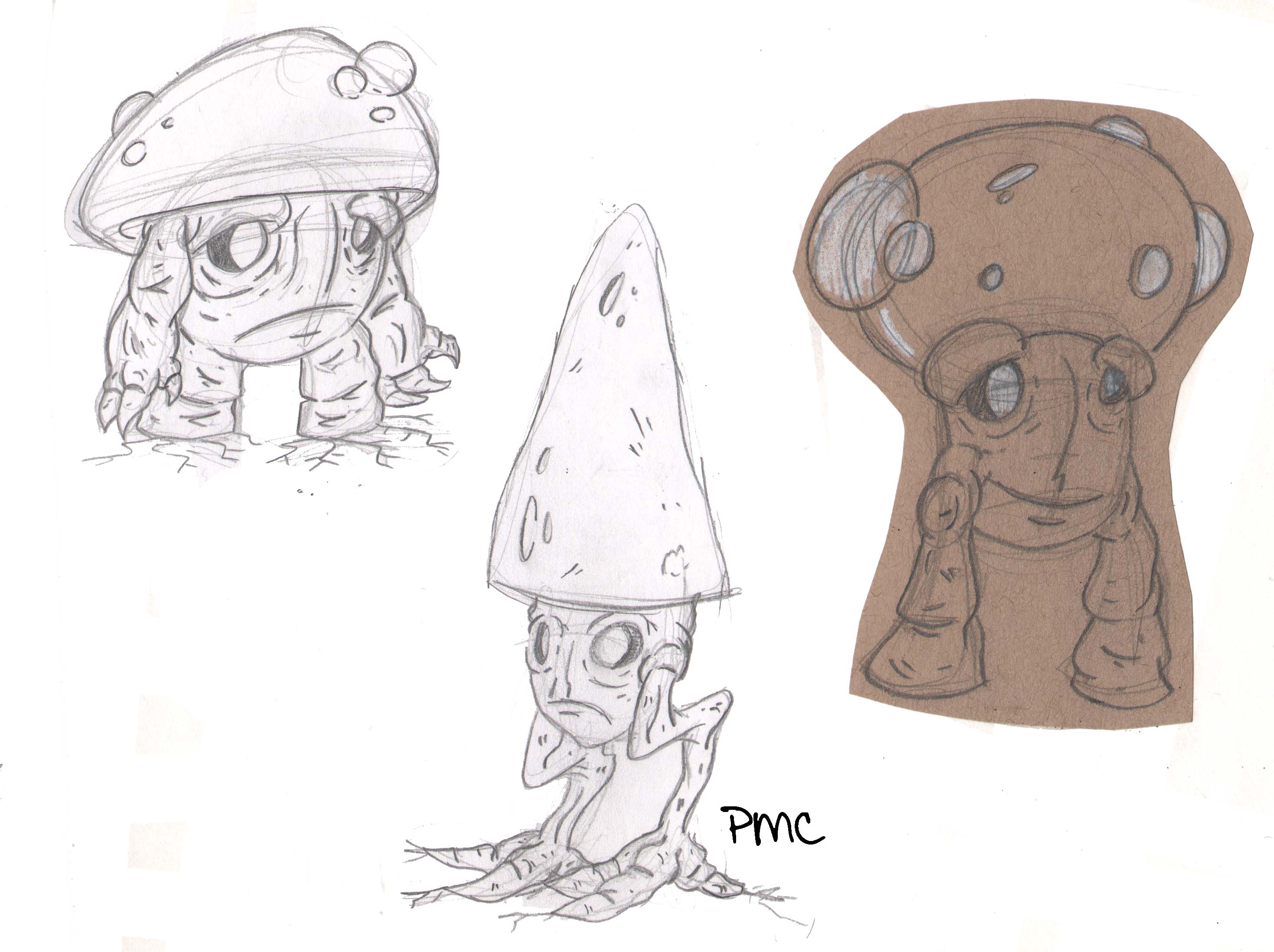 2937x2196 Mushroom Folk Paige Connelly Illustration - Folk Sketch