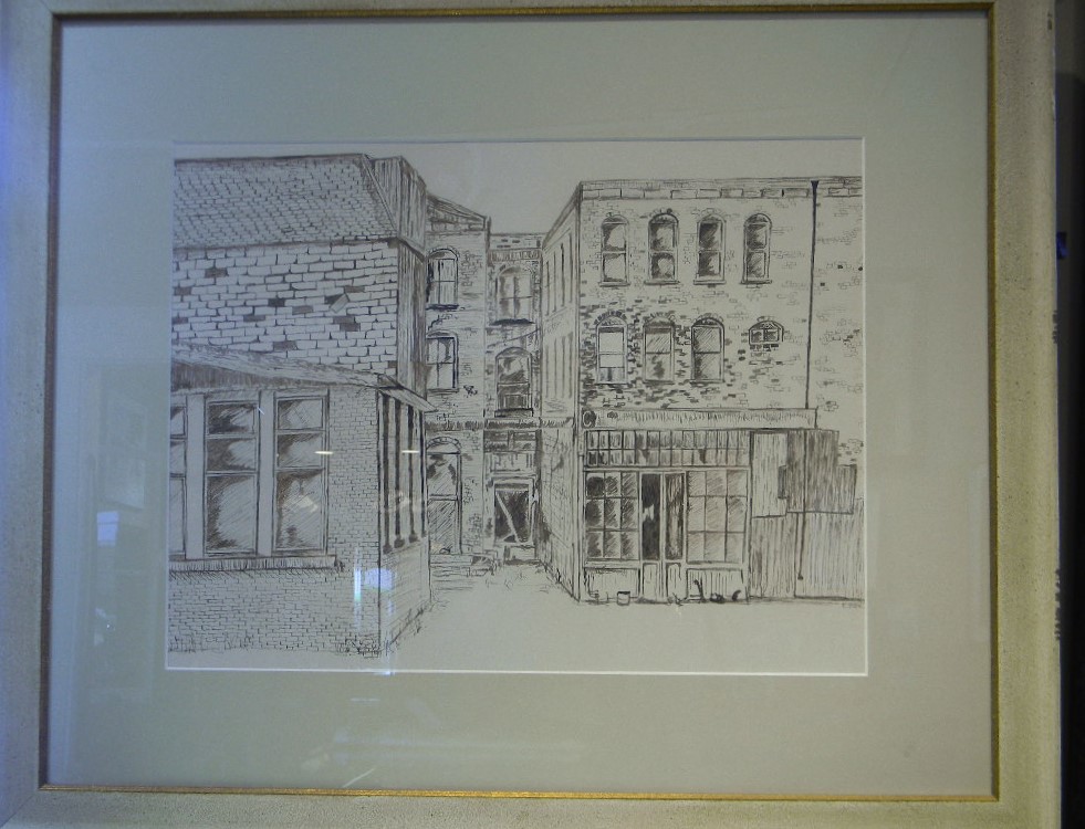 981x750 Folk Art Slum Neighborhood Sketch - Folk Sketch