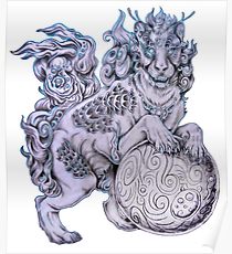 210x230 Foo Dog Drawing Posters Redbubble - Foo Dog Sketch