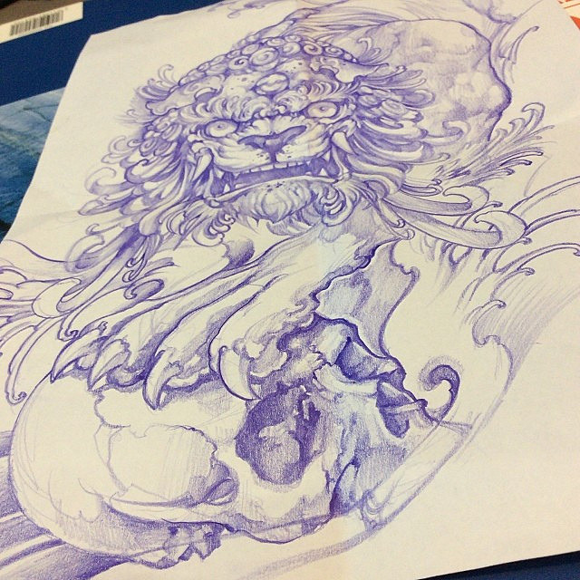 640x640 Foo Dog In The House By Elvintattoo Ift.tt1jizdup L God - Foo Dog Sketch