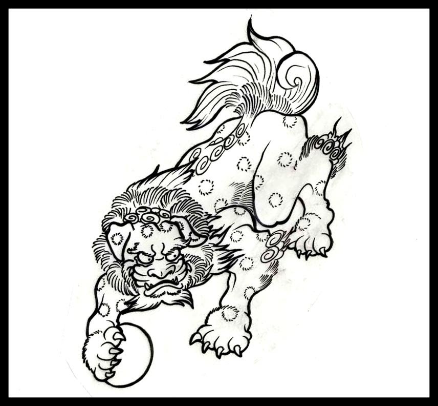 Foo Dog Sketch at PaintingValley.com | Explore collection of Foo Dog Sketch