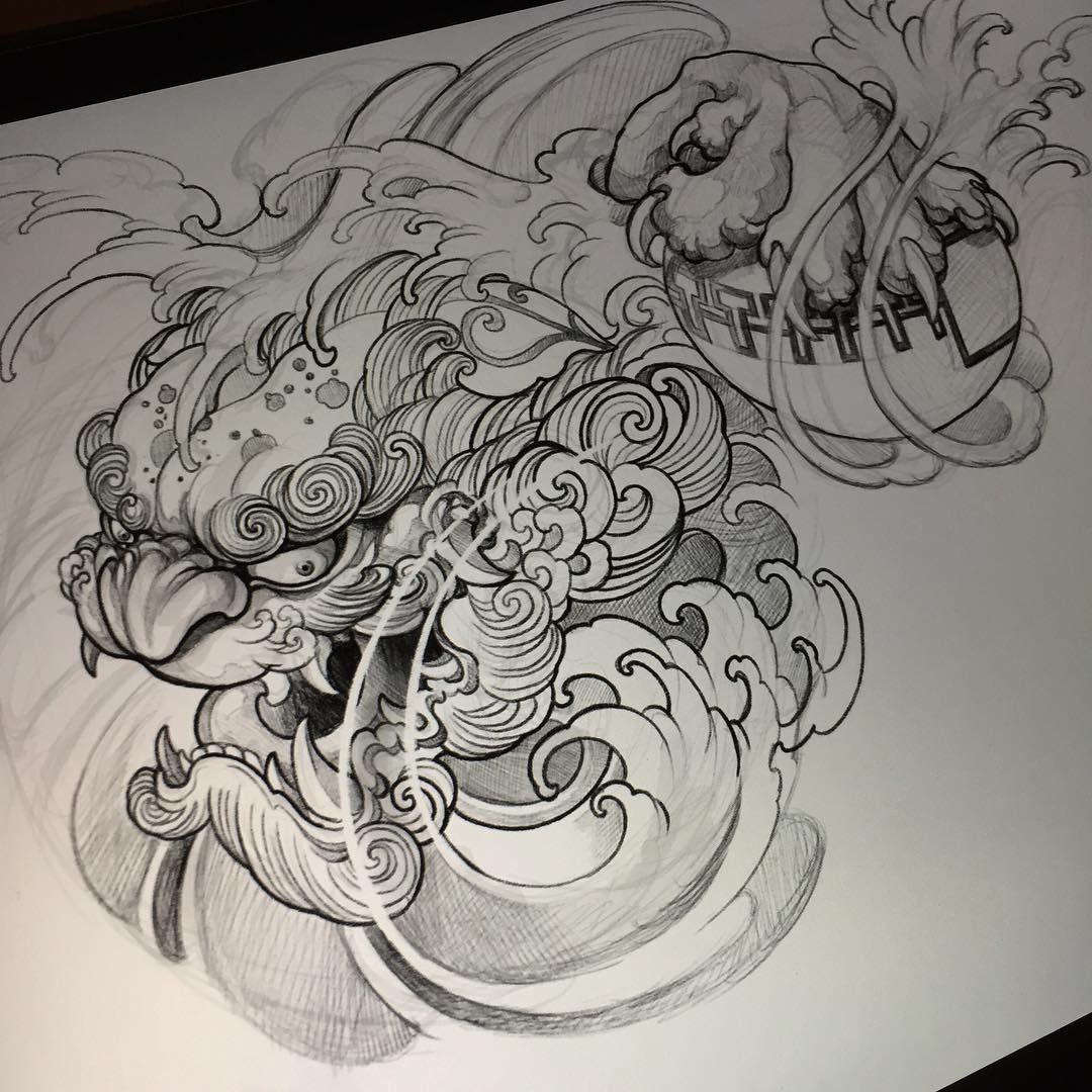1080x1080 Novosti Iaponiia I Podobnoe Tattoos, Tattoo Designs - Foo Dog Sketch