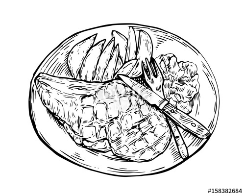 500x400 Isolated Detail Vintage Hand Drawn Food Sketch Illustration - Food Sketch