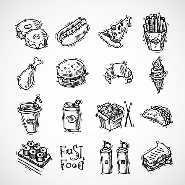 626x626 Junk Food Vectors, Photos And Psd Files Free Download - Food Sketch Images