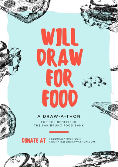 389x550 Draw Food Sketch Fundraising Event Poster - Food Sketch Images