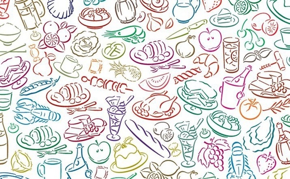595x368 Food Sketch Free Vector Download (8,632 Free Vector) For - Food Sketch Vector