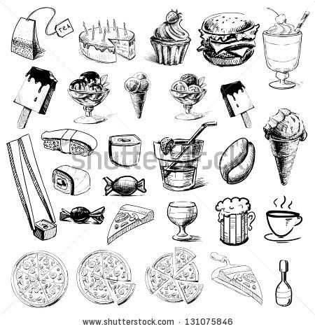 450x470 Fast - Food Sketch Vector