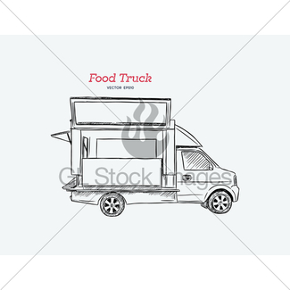 325x325 Food Truck Carnival Hand Draw Sketch Style. Gl Stock Images - Food Truck Sketch