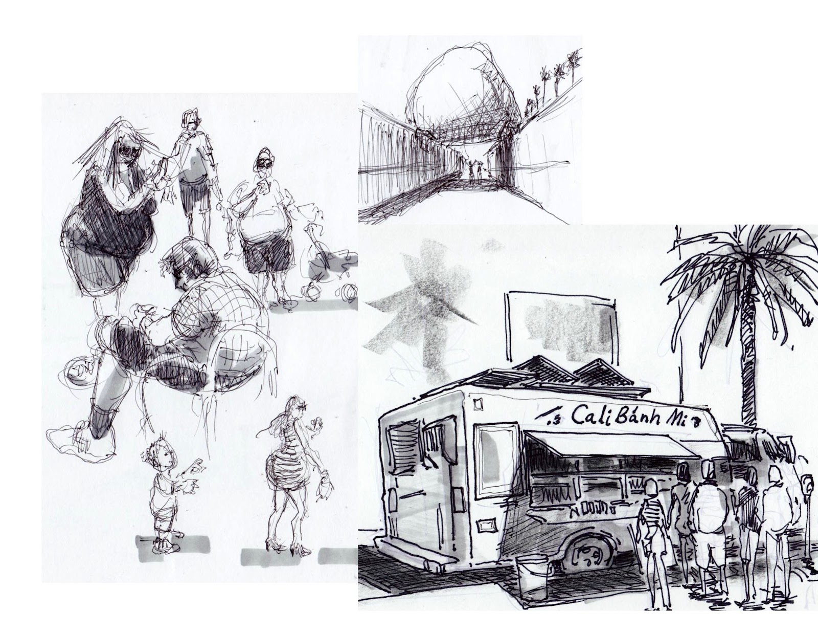 1600x1235 Mark Michelon Drawings Lacma And Best Food Truck There Is - Food Truck Sketch
