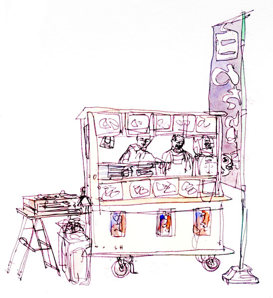 550x602 Tokyo Food Cart Shiho Nakaza Illustration And Sketch Blog - Food Truck Sketch