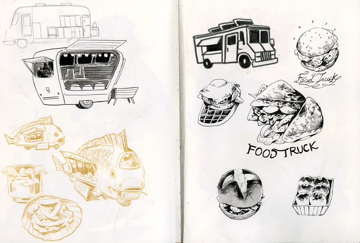 1200x810 Fantastical Food Amp Food Trucks On Risd Portfolios - Food Truck Sketch