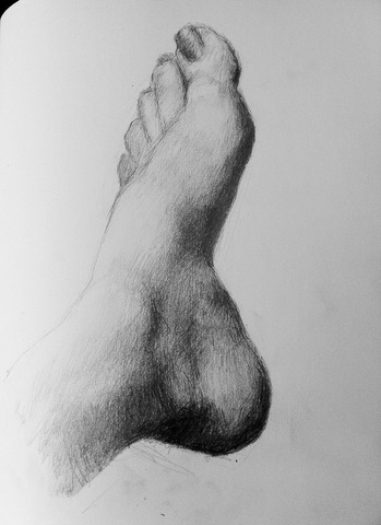 349x480 Stephanie Deshpande Fine Art Foot Study - Foot Sketch