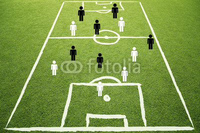 400x267 Soccer Game Play Strategy Plan Concept On Sketch Football Field - Football Field Sketch