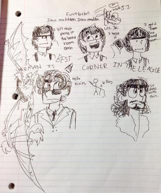 320x384 Doodles From Last Night. Our High School Football Team Had Our - Football Game Sketch