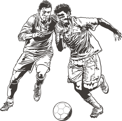 403x400 Football Cliparts - Football Game Sketch