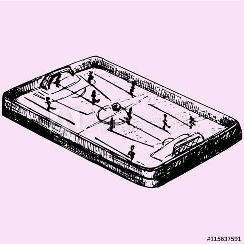 500x500 Football Field Game Doodle Style Sketch Illustration Hand Drawn - Football Game Sketch