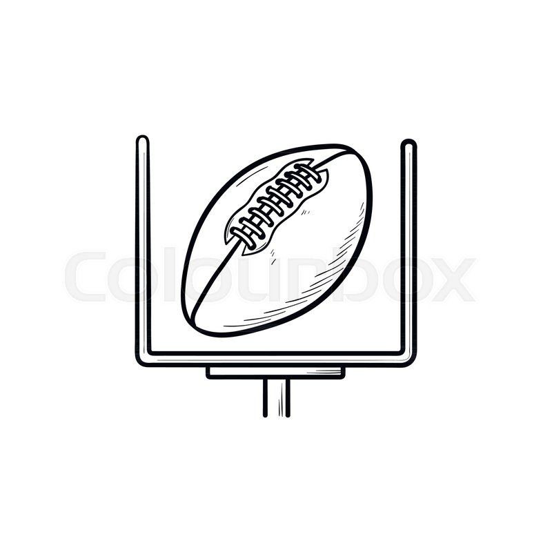 800x800 American Football Goal And Ball Hand Drawn Outline Doodle Icon - Football Goal Sketch