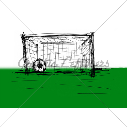 500x500 Sketch On A Football Gl Stock Images - Football Goal Sketch