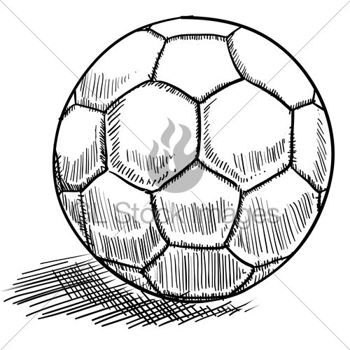 500x500 Soccer Ball Sketch Gl Stock Images - Football Goal Sketch