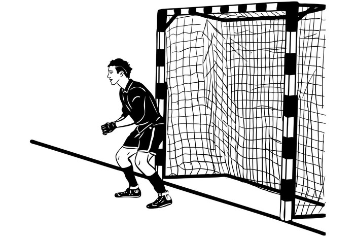 700x467 A Sketch Athlete Football Goalkeeper Protects The Gate Wall Mural - Football Goal Sketch