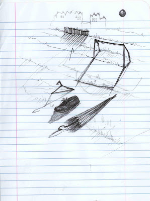 298x400 Drawings And Stuff By Alasdair Out Of The Clientele Football Goal - Football Goal Sketch