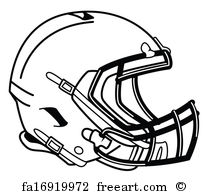 208x194 Free Art Print Of Football Helmet Sketch. Doodle Style Football - Football Helmet Sketch