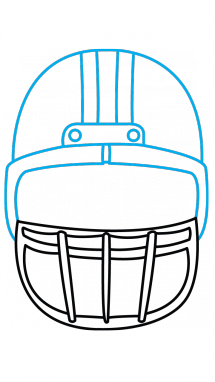 215x382 How To Draw A Football Helmet, Easy Step By Step Drawing Tutorial - Football Helmet Sketch