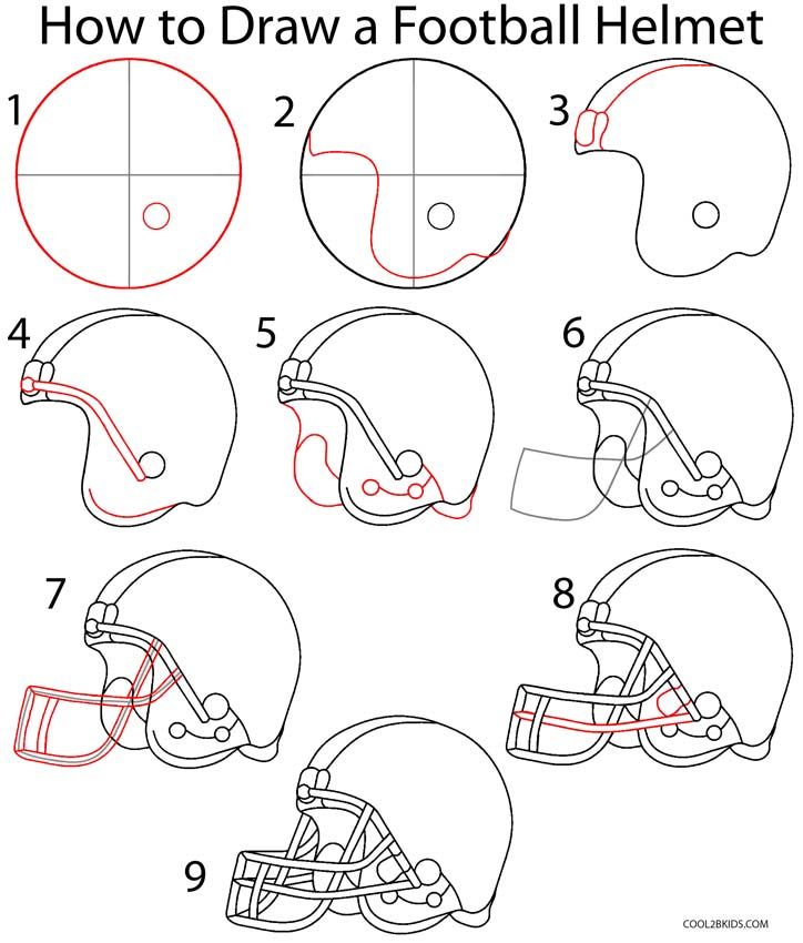 724x850 How To Draw A Football Helmet Step By Step Drawing Tutorial With - Football Helmet Sketch
