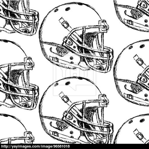 511x512 Sketch Football Helmet, Vector Seamless Pattern Vector - Football Helmet Sketch