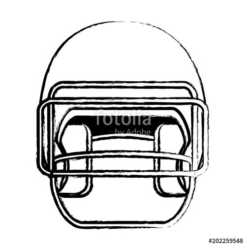 500x500 Sketch Of American Football Helmet Icon Over White Background - Football Helmet Sketch