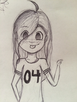 320x427 Little Football Girl Idk - Football Jersey Sketch