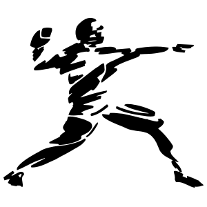 300x300 Football Player Sketch Sticker - Football Player Sketch