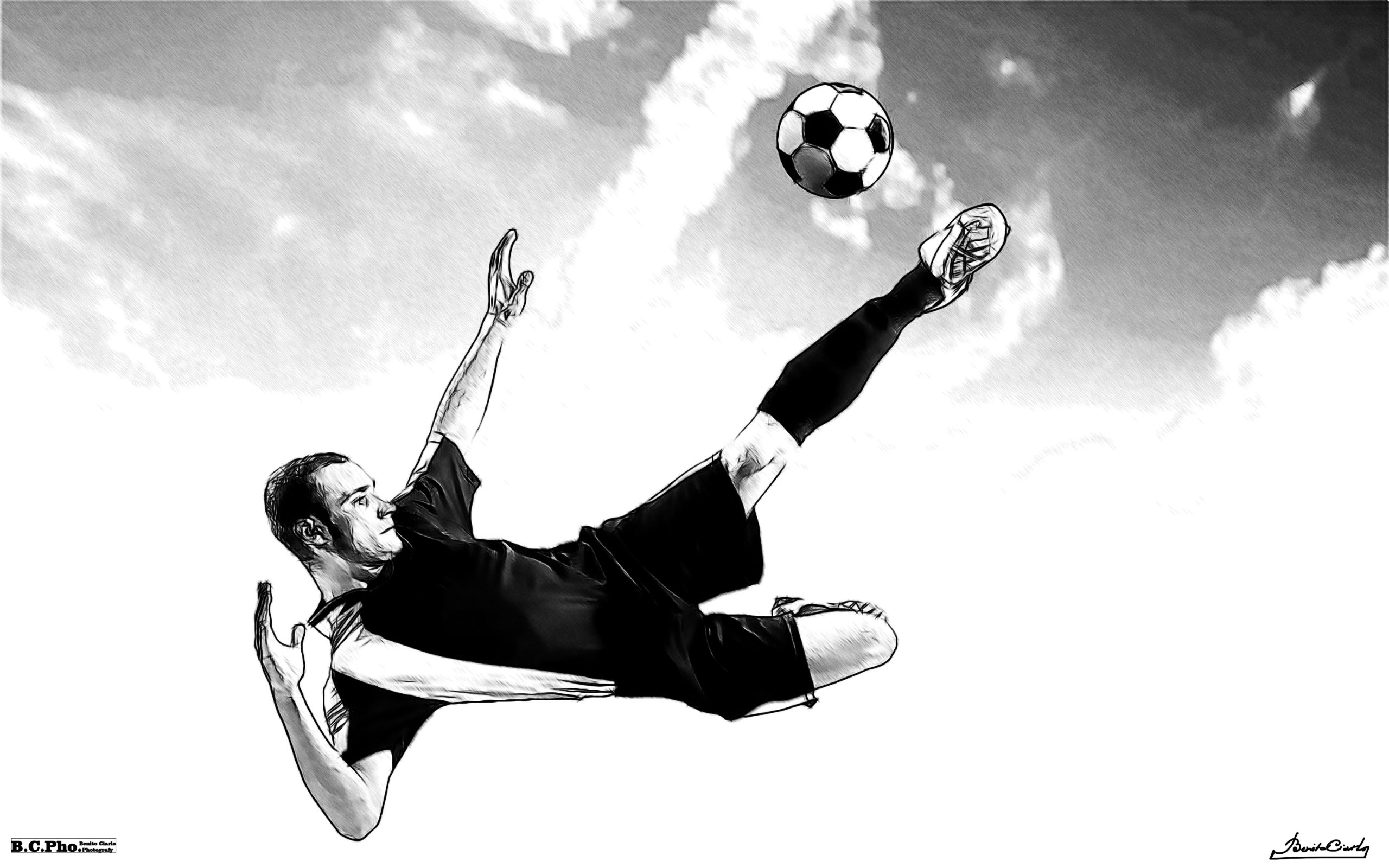 2560x1600 Sketch 14 Football Player In Action B.c.pho. Tography - Football Player Sketch