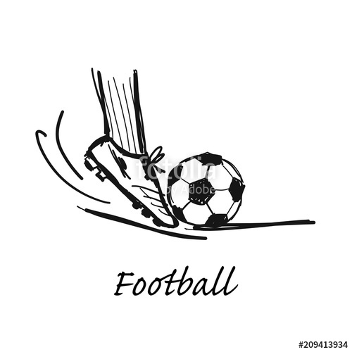 500x500 Football, Sketch For Your Design Stock Image And Royalty Free - Football Sketch