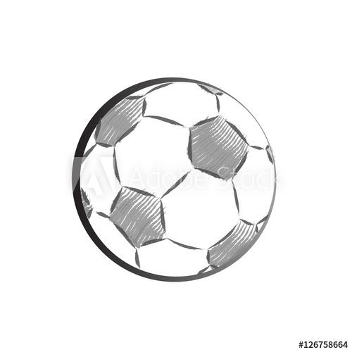 500x500 Football Icon Sketch. Soccer Ball Drawing In Doodles Style - Football Sketch