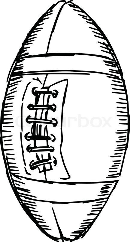 433x800 Sketch, Doodle, Hand Drawn Illustration Of American Football Ball - Football Sketch