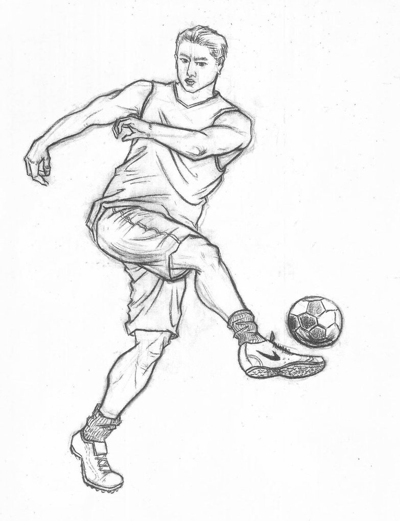 783x1020 Drawn Football Sketch 3 - Football Sketch