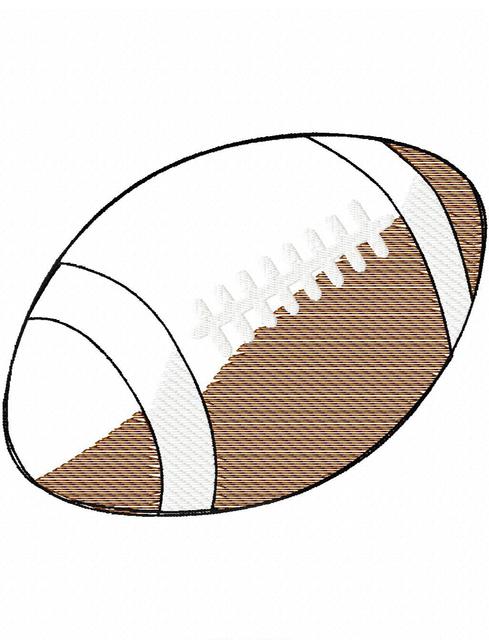 489x640 Football Sketch Embroidery Design Jazzy Zebra Designs - Football Sketch Image
