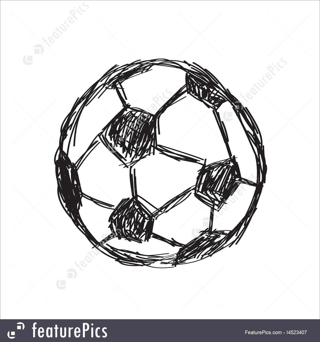 1300x1392 Illustration Of Hand Drawn Sketch Doodle Of A Football Icon - Football Sketch Image