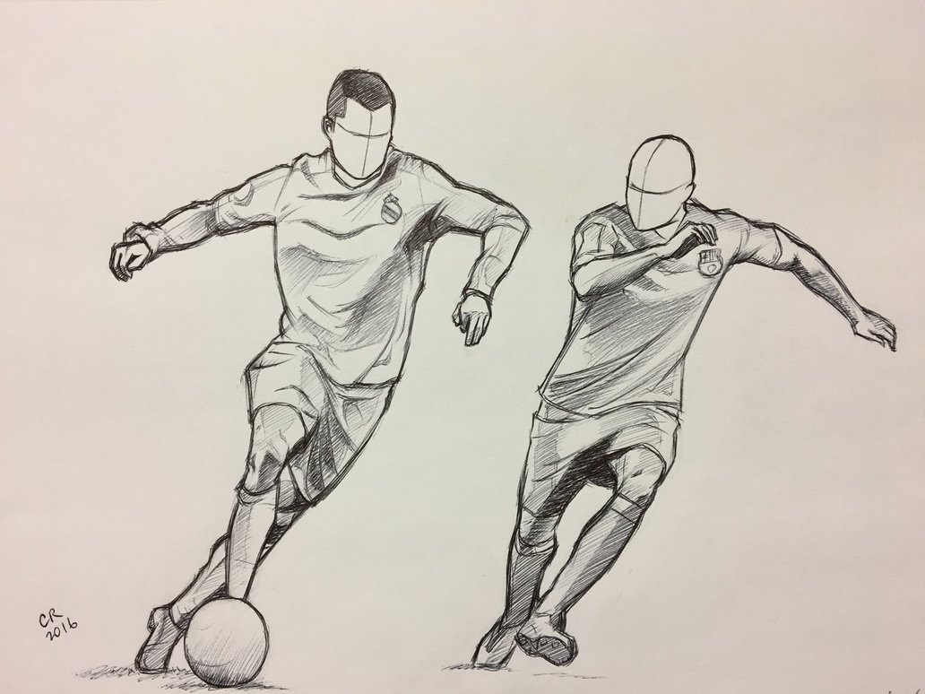 1032x774 Sketch Of A Football Player By Inkydark - Football Sketch Image