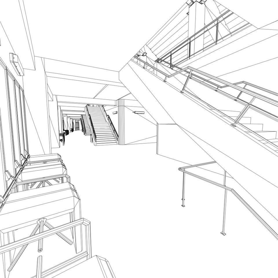 960x960 Low Poly Video Game Ready Premier Football Stadium 3d Model In - Football Stadium Sketch