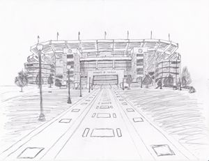 Football Stadium Sketch at PaintingValley.com | Explore collection of ...