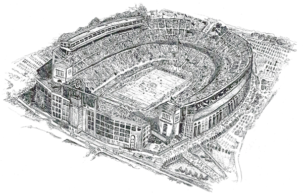 Football Stadium Sketch at PaintingValley.com | Explore collection of ...